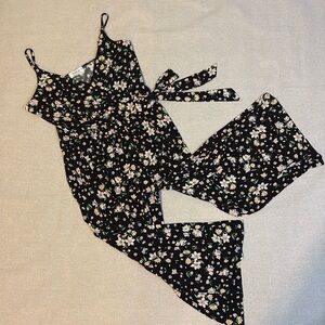 Kaileigh Black Floral Jumpsuit